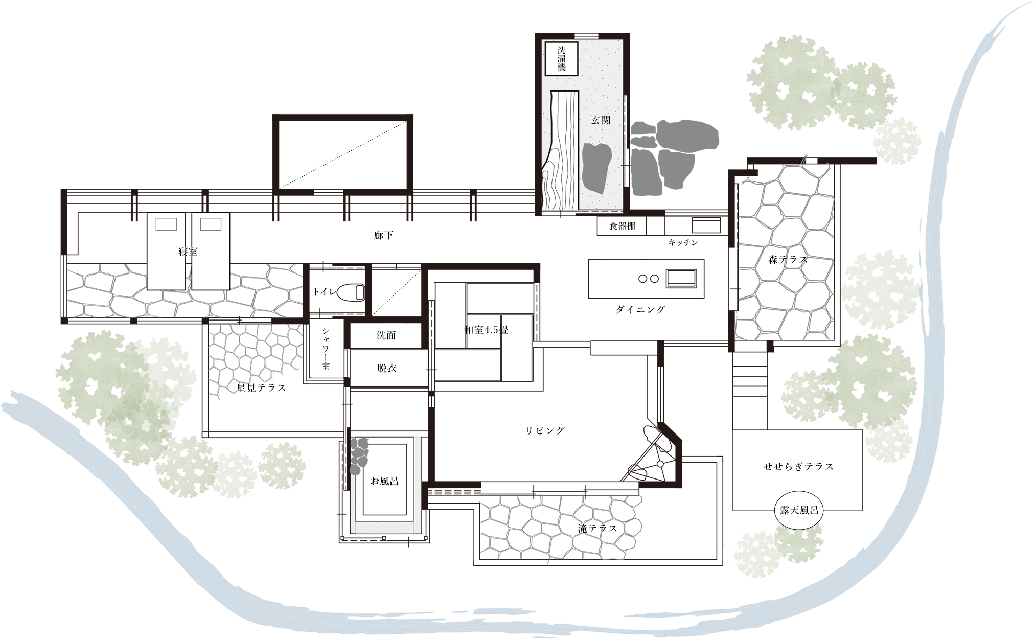 すみや落水邸 間取り図