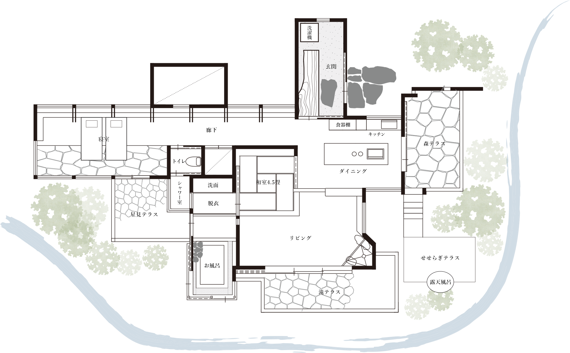 すみや落水邸 間取り図